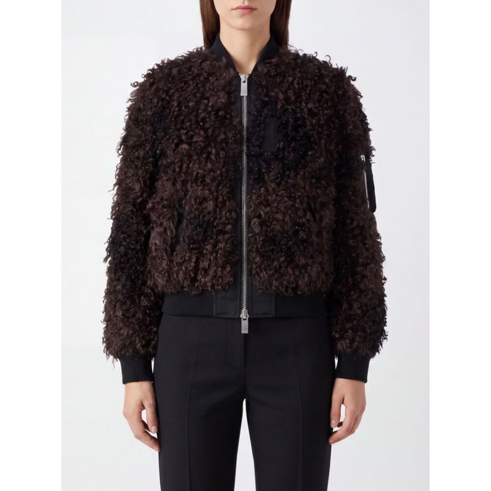 Sacai Women Sacai Faux Fur Bomber Jacket With Elasticated Cuffs And Hem
